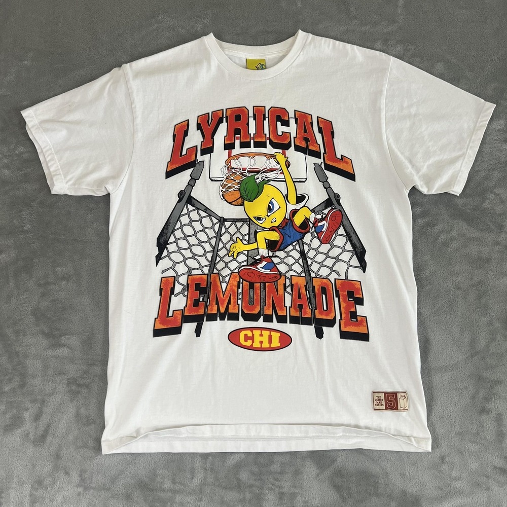 Lyrical Lemonade Shirt Mens Large White Basketball Lemon Man CHI Series Graphic